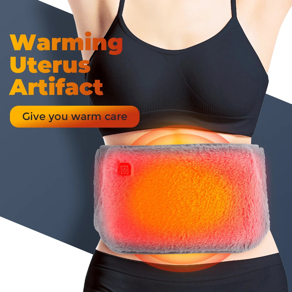 Electric Heating Belt 2-In-1 Hand Warmer Uterus Heating Pad for Waist Menstrual Period Pain Relief Belt Graphene Heating Pad
