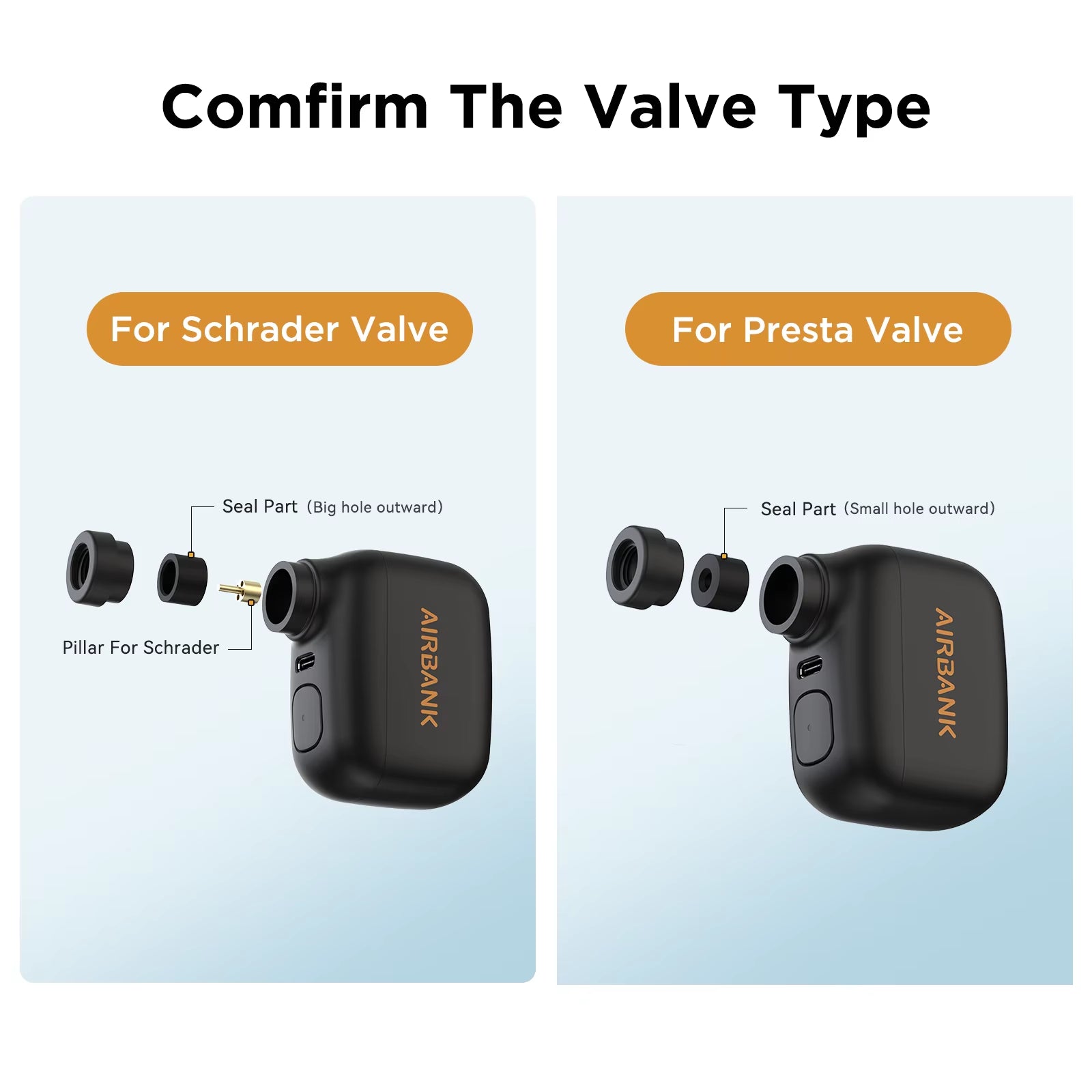 AS100 Mini Portable Bicycle Pump Rechargeable Air Inflator 100PSI Type-C Bike Accessories for Bike Schrader Presta Tires